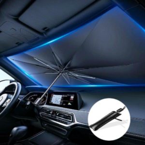 Portable car windshield sunshade umbrella